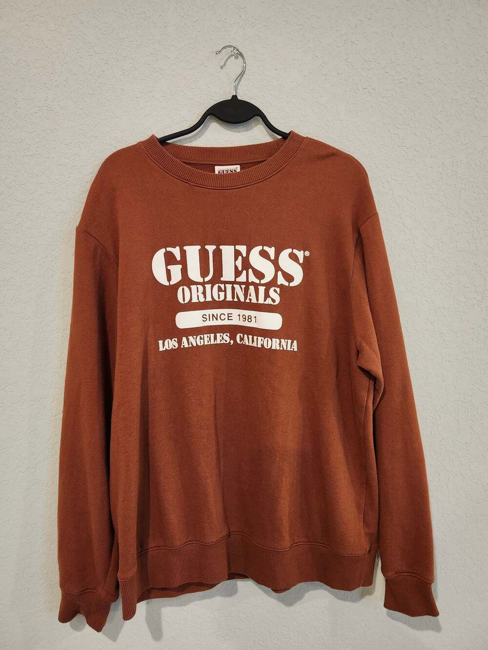Guess Originals 1981 Los Angeles California Crewneck Sweatshirt Brown